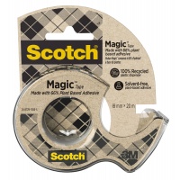 Taśma biurowa SCOTCH&reg; Magic&trade; (9-1920D), 66% kleju roślinnego, matowa, 19mm, 20m, z dyspenserem
