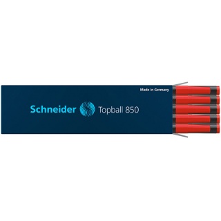 Wkład do pióra kulkowego SCHNEIDER Topball 850, 0,5 mm, czerwony, Cienkopisy, pióra kulkowe, Artykuły do pisania i korygowania