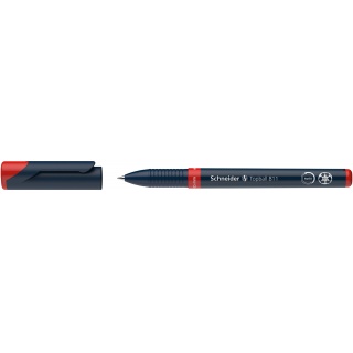 Piór kulkowe SCHNEIDER Topball 811, 0,5 mm, czerwone, Cienkopisy, pióra kulkowe, Artykuły do pisania i korygowania