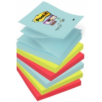 Bloczek samoprzylepny POST-IT® Super sticky Z-Notes, (R330-6SS-MIA), 76x76mm, 6x90 kart., paleta Miami, Bloczki samoprzylepne, Papier i etykiety
