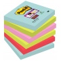 Bloczek samoprzylepny POST-IT® Super sticky, (654-6SS-MIA), 76x76mm, 6x90 kart., paleta Miami, Bloczki samoprzylepne, Papier i etykiety