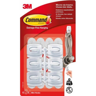 Reusable hooks, COMMAND™ (17006 CLR), small, 6pcs., white