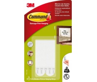 Velcro strips, COMMAND™ (17201 PL), for hanging pictures, medium, 4 pcs, white