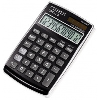 Kalkulator biurowy CITIZEN CPC-112 BKWB, 12-cyfrowy, 120x72mm, czarny, Kalkulatory, Urządzenia i maszyny biurowe