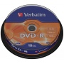 Płyta DVD-R VERBATIM AZO, 4,7GB, prędkość 16x, cake, 10szt., srebrny mat, Nośniki danych, Akcesoria komputerowe
