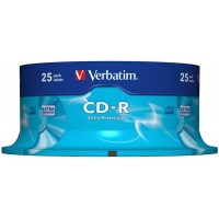 CD-R VERBATIM, 700MB, speed 52x, cake, 25 pcs, extra protection