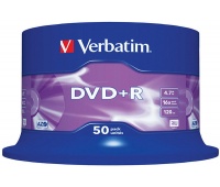 DVD+R VERBATIM AZO, 4.7GB, speed 16x, cake, 50 pcs, matt silver