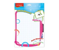 Dry-wipe whiteboard, KEYROAD, for children with a marker, 25x18cm, assorted colours