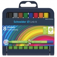 Cienkopis SCHNEIDER Link-It, 0,4mm, stojak - podstawka, 8szt. mix kolorów, Cienkopisy, pióra kulkowe, Artykuły do pisania i korygowania