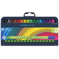 Fineliner SCHNEIDER Link-It, 0.4mm, case-stand for pens, 16 pcs, assorted colours