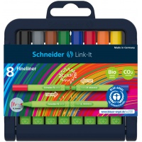 Fibre pen SCHNEIDER Link-It, 1,0mm, case-penstand, 8pcs, color mix