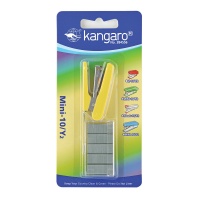 Zszywacz KANGARO Mini-10/Y2+zszywki, zszywa do 10 kartek, blister, żółty, Zszywacze, Drobne akcesoria biurowe