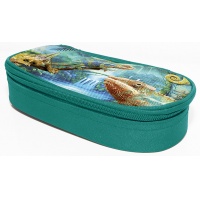 Pencil bag, DONAU Chameleon, without contents, oval, 20x7.4x4cm, green
