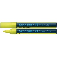 Marker kredowy SCHNEIDER Maxx 265 Deco, okrągły, 2-3mm, zawieszka, żółty, Markery, Artykuły do pisania i korygowania