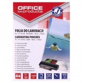 Folia do laminowania OFFICE PRODUCTS, A6, 2x80mikr., błyszcząca, 100szt., transparentna, Akcesoria do laminacji i bindowania, Prezentacja