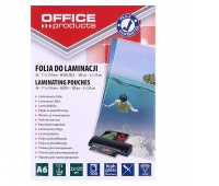 Folia do laminowania OFFICE PRODUCTS, A6, 2x125mikr., błyszcząca, 100szt., transparentna, Akcesoria do laminacji i bindowania, Prezentacja