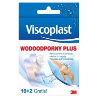 Plaster wodoodporny VISCOPLAST Plus, 10szt.+2szt.GRATIS, Plastry, apteczki, Artykuły higieniczne i dozowniki