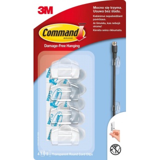 Cable holders, for COMMAND™ (17017 PL), small, 4 pcs, white