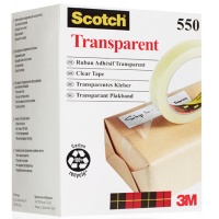 Office tape, SCOTCH® (550), 19mm, 66m, stack, 8 pcs, transparent