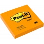 Bloczek samoprzylepny POST-IT® (654N), 76x76mm, 1x100 kart., jaskrawy pomarańczowy, Bloczki samoprzylepne, Papier i etykiety