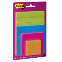 Karteczki samoprzylepne POST-IT® Super Sticky (4622-SSEU), mix rozmiarów, 4x45 kart., zawieszka, mix kolorów