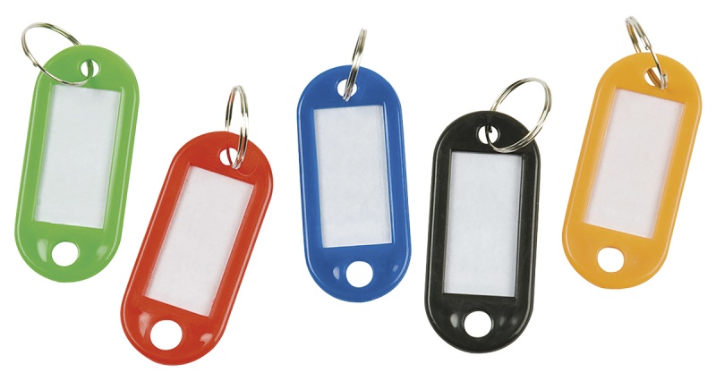 Zawieszki na klucze OFFICE PRODUCTS, 50x20mm, 20szt., mix kolor&oacute;w, Szafki na klucze, Wyposażenie biura