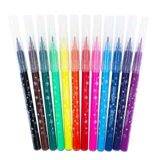 Flamastry KEYROAD Fiber Marker, 12szt., na zawieszce, mix kolorów, Plastyka, Artykuły szkolne