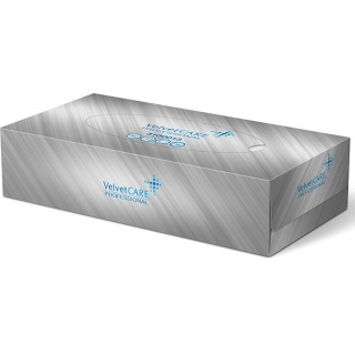 Chusteczki kosmetyczne celulozowe VELVET Profesional Box, 2-warstwowe, 100 listków, biały, Ręczniki papierowe i dozowniki, Artykuły higieniczne i dozowniki