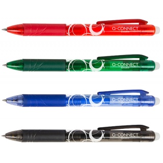 Długopis automatyczny Q-CONNECT , 1,0mm, wymazywalny, czerwony, Długopisy, Artykuły do pisania i korygowania