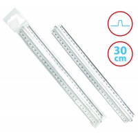 Finger-grip ruler DONAU, 30cm, pendant packing, transparent