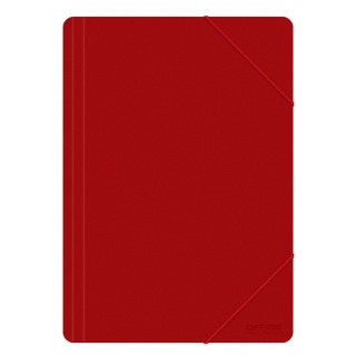 Teczka z gumką OFFICE PRODUCTS, A4, PP, 500mikr., 3-skrz., czerwona, Teczki płaskie, Archiwizacja dokumentów