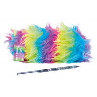 Flat Pencil Case MEMORIS Fluffy, zipped, rainbow