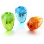 Pencil sharpener KEYROAD Star, plastic, double, with container, display packing, color mix