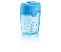 Pencil sharpener KEYROAD Ripple, plastic, double, with container, display packing, color mix