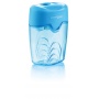Pencil sharpener KEYROAD Ripple, plastic, double, with container, display packing, color mix