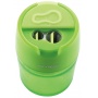 Pencil sharpener KEYROAD Robby, aluminium, double, with container, display packing, color mix