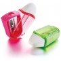 Temperówka KEYROAD Twist, plastikowa, pojedyńcza, z gumką, pakowane na displayu, mix kolorów, Temperówki, Artykuły do pisania i korygowania
