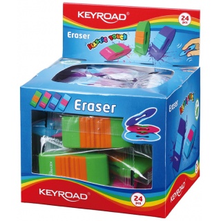 Gumka uniwersalna KEYROAD Elastic Touch, display, mix kolorów, Plastyka, Artykuły szkolne
