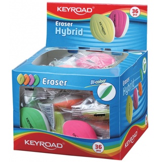 Gumka uniwersalna KEYROAD Hybrid, display, mix kolorów, Plastyka, Artykuły szkolne