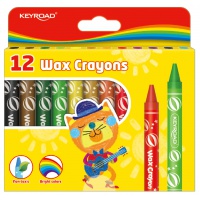 Kredki świecowe KEYROAD, 12szt., 11mm, display, mix kolorów, Plastyka, Artykuły szkolne