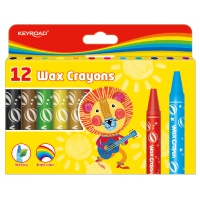 Kredki świecowe KEYROAD, 12szt., 14mm, display, mix kolorów, Plastyka, Artykuły szkolne
