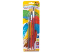 Paintbrushes GIMBOO ,No. 4-6-10, 3 pcs, blister, assorted colors