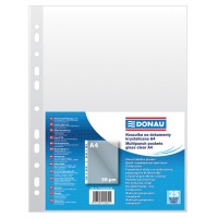 Punched Pockets DONAU, PP, A4, crystal clear, 50 micr., 25 pcs