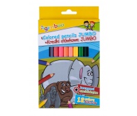 Colored pencils GIMBOO Jumbo, hexagonal shape, 12 pcs, assorted colors