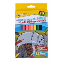 Kredki ołówkowe GIMBOO Jumbo, sześciokątne, 12szt., mix kolorów, Plastyka, Artykuły szkolne