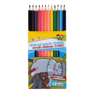 Kredki oł&oacute;wkowe GIMBOO Jumbo, sześciokątne, 12szt., mix kolor&oacute;w, Plastyka, Artykuły szkolne