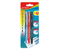 Długopis wymazywalny KEYROAD, 0,7mm, 3 szt., blister, mix kolorów, Długopisy, Artykuły do pisania i korygowania