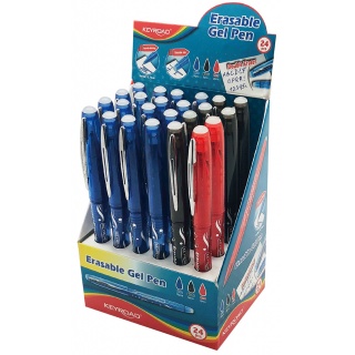 Długopis KEYROAD, 0,7mm, wymazywalny, pakowany na displayu, mix kolorów, Długopisy, Artykuły do pisania i korygowania