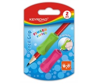 Gumka uniwersalna KEYROAD Pencil Grip, 2szt., blister, mix kolorów, Plastyka, Artykuły szkolne