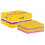 Sticky notes POST-IT® Super Sticky (622-P24SSCOL), 47,6x47,6mm, 90 sheets/pad, 18 + 6 pads FREE, color mix, Self-adhesive pads, Paper and labels, EKO-CERT